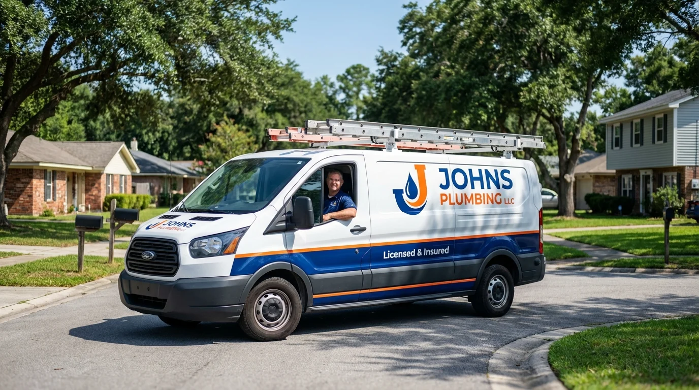Johns Plumbing LLC service van in Electric City, WA