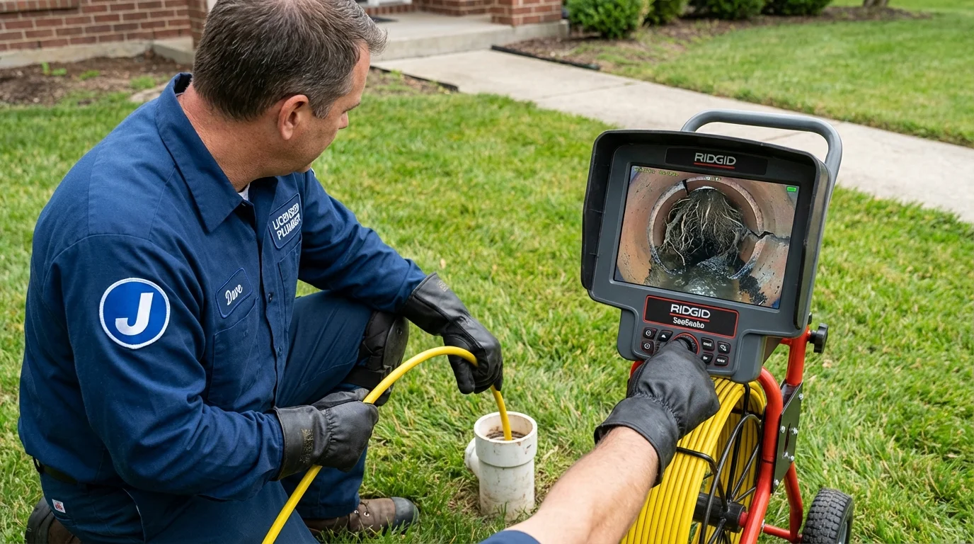 Sewer camera inspection being performed by Johns Plumbing LLC in Electric City